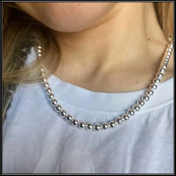 NEW 925 SILVER CLASSIC BEAD NECKLACE - Picture 4 of 5